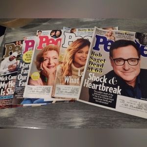 Lot of 5 people's magazines Bob Saget Betty White Nick Cannon